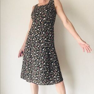 💐VTG 90s floral rayon midi boho dress